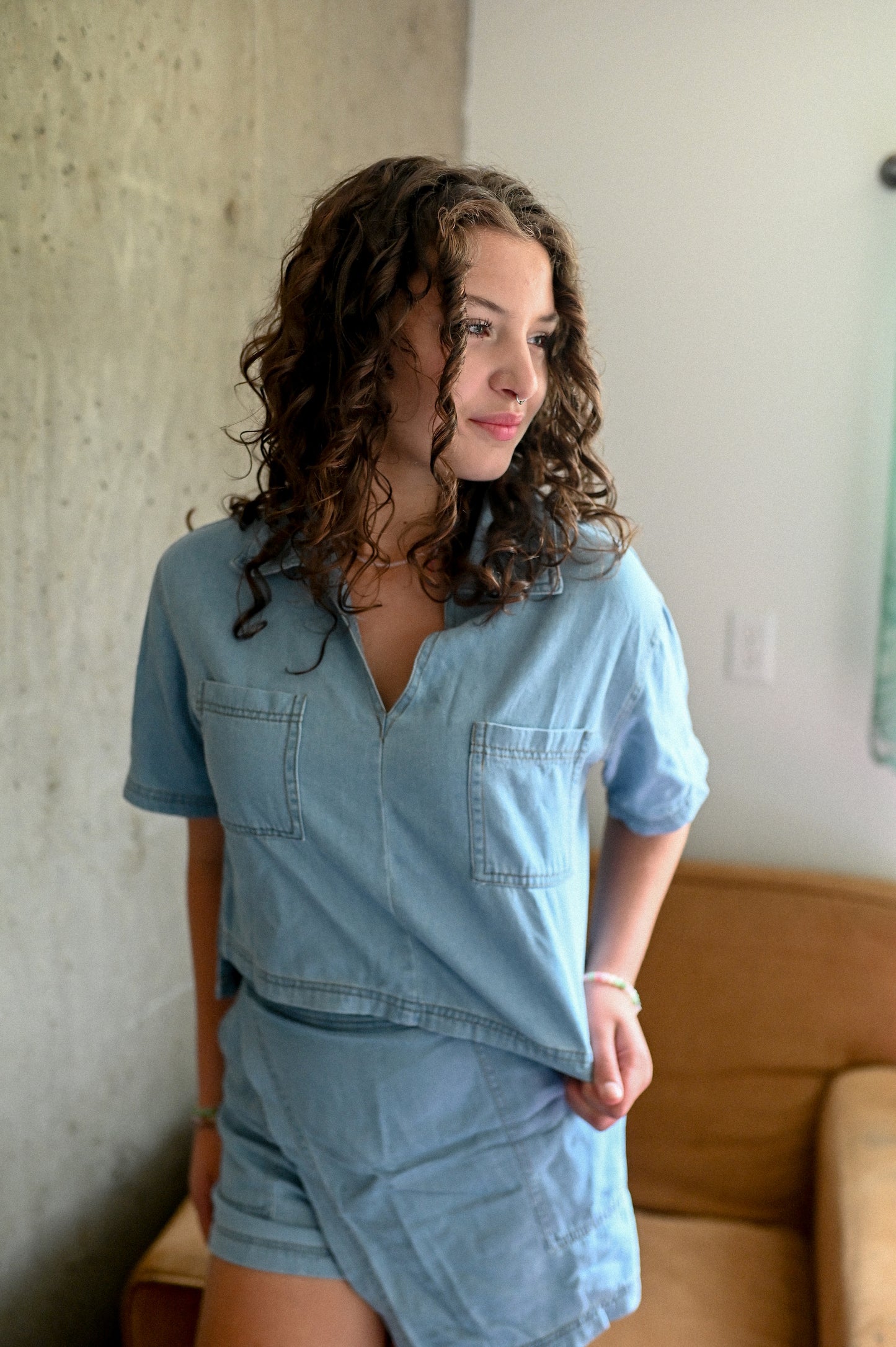 Coastal Comfort Denim Top