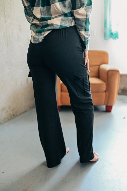 Cozy Cargo Pants - Black